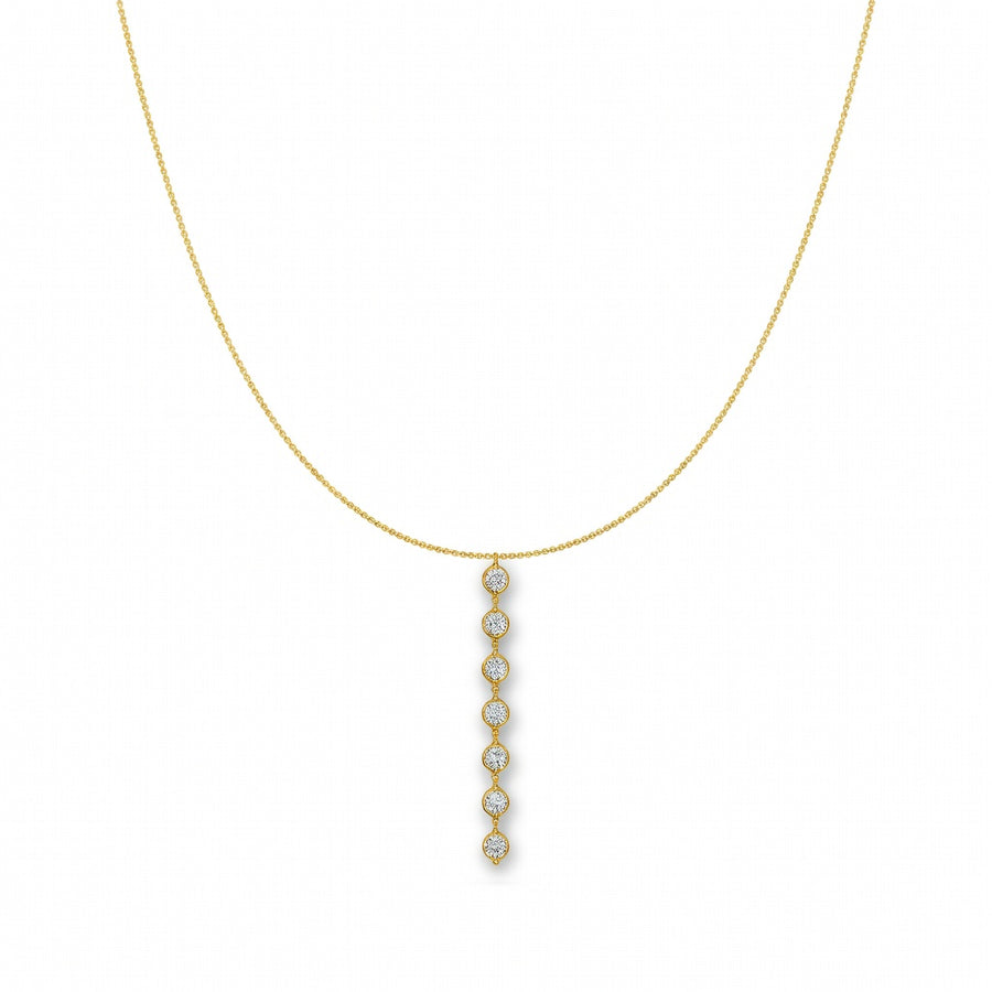 0.9 Ct Round Cut Diamond Lariat Necklace VS1 D-F White Gold 14k