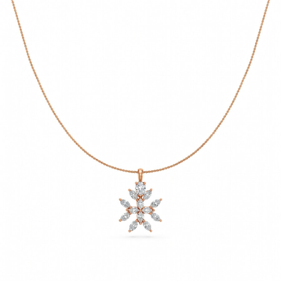 1.4 Ct Marquise Pear Cut Diamond Pendant Necklace VS1 D-F White Gold 14k