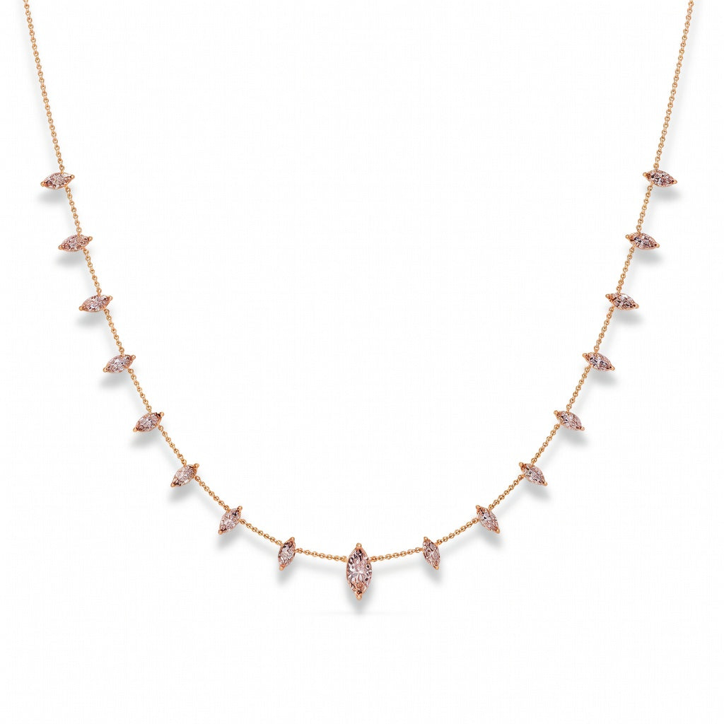 1.9 Ct Marquise Cut Diamond Chain Necklace VS1 D-F White Gold 14k