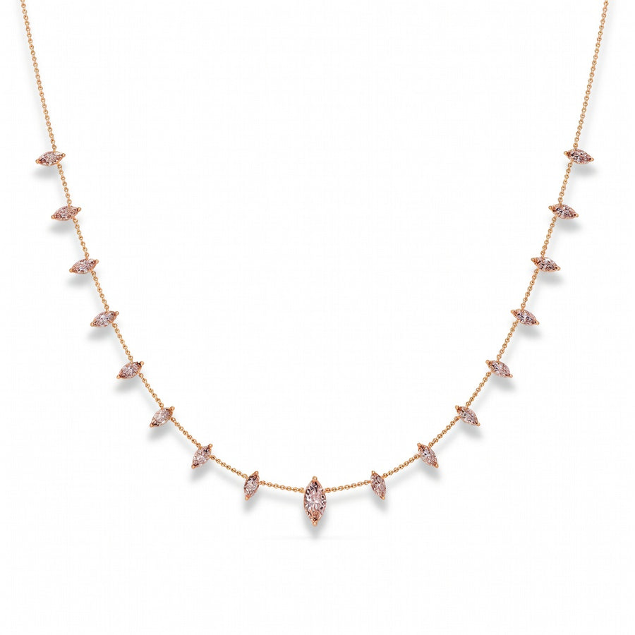 1.9 Ct Marquise Cut Diamond Chain Necklace VS1 D-F White Gold 14k