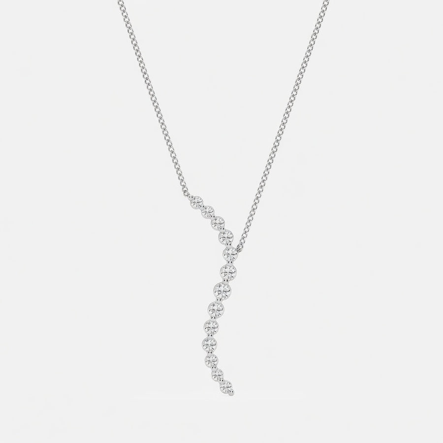 14K White Gold Curved Floating Lab-Grown Diamond Pendant (1.15 CTW – D–F / VS1–VS2)