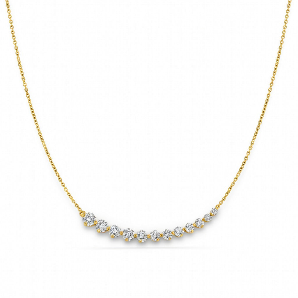 2.1 Ct Round Cut Diamond Chain Necklace VS1 D-F White Gold 14k
