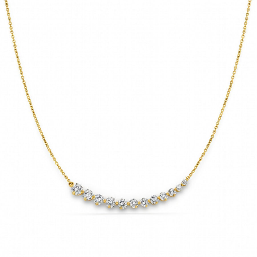 2.1 Ct Round Cut Diamond Chain Necklace VS1 D-F White Gold 14k