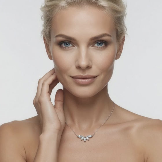 0.5 Ct Marquise Cut Diamond Chain Necklace VS1 D-F White Gold 14k
