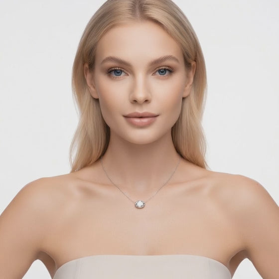 2 Ct Oval Cut Diamond Pendant Necklace VS1 D-F White Gold 14k