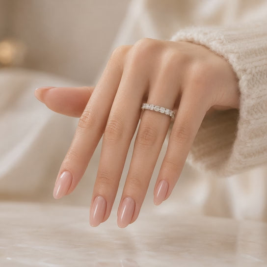 6.29 CT Lab-Grown Diamond Eternity Band in 14K White Gold (D–F / VS1–VS2)