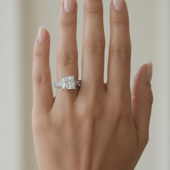 Martina 2.75 Carat Princess Cut Pave Engagement Ring