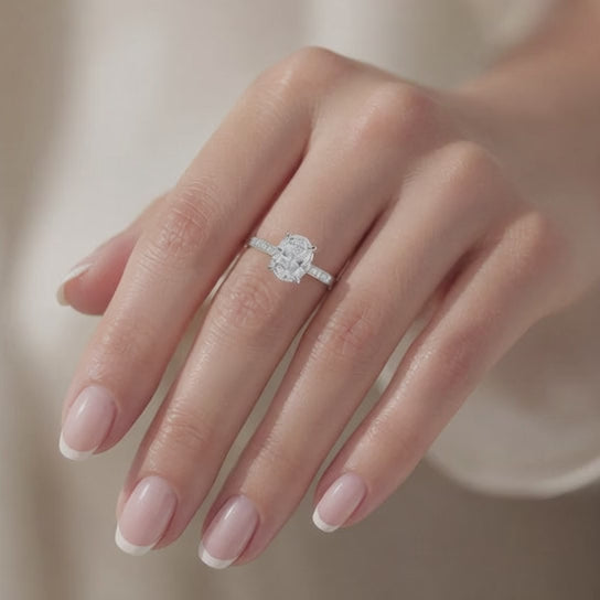 Federica 4.4 Carat Oval Cut 4 Prong Engagement Ring