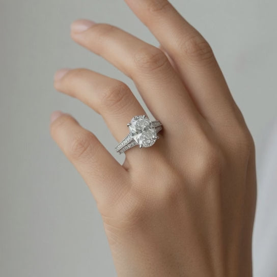 Martina 2.75 Carat Oval Cut Pave Engagement Ring