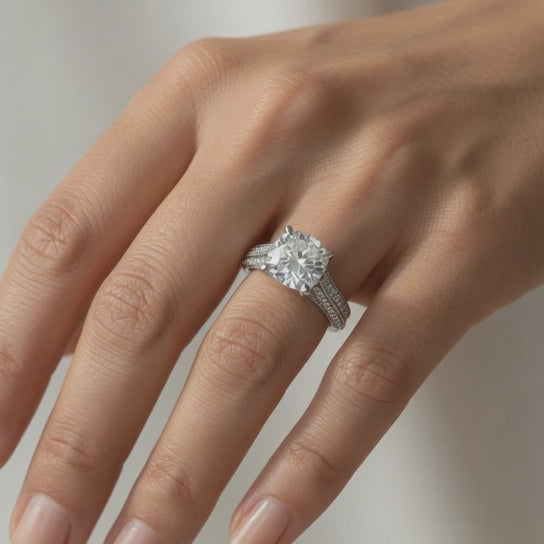 Martina 3.75 Carat Round Cut Pave Engagement Ring