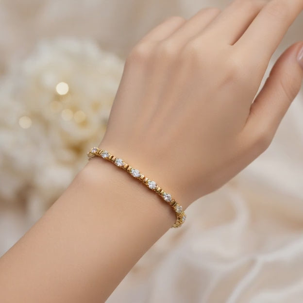 3.09 Carat Marquise Cut Diamond Tennis Bracelet VS1 D F White Gold 14k