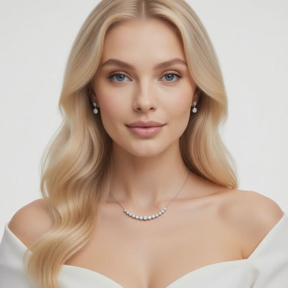 3.2 Ct Round Cut Diamond Chain Necklace VS1 D-F White Gold 14k