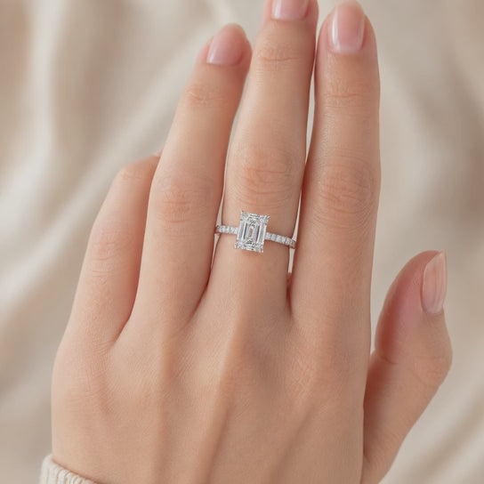 Ginevra 2.2 Carat Radiant Cut Tapered Engagement Ring