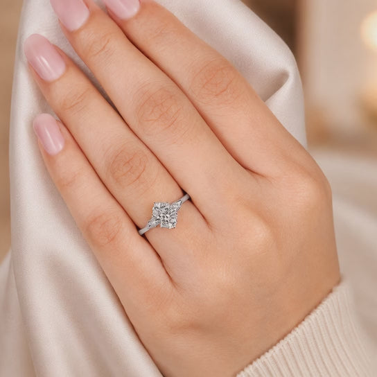 2.50 CT Oval Lab-Grown Diamond Three-Stone Engagement Ring in 14K White Gold – Anniversary Proposal Design