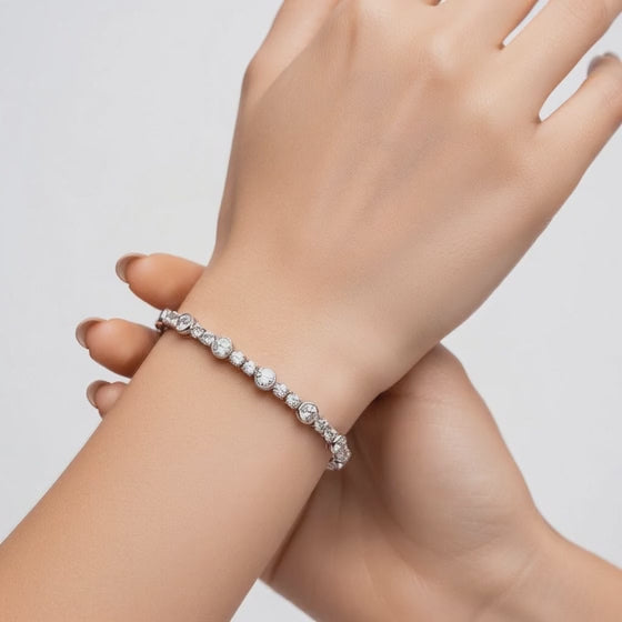 5.02 Carat Round Cut Diamond Tennis Bracelet VS1 D F White Gold 14k