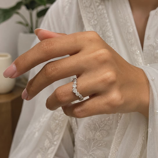 1.00 CT Lab-Grown Diamond Stackable Ring in 14K White Gold (D–F / VS1–VS2)
