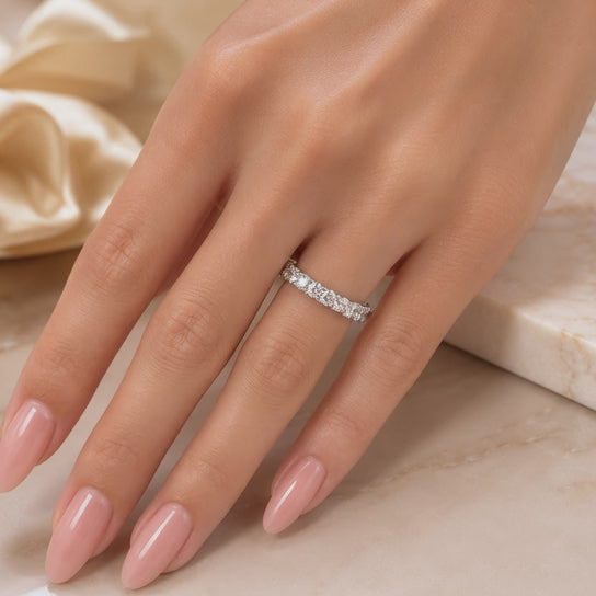 1.73 CT Lab-Grown Diamond Eternity Ring in 14K White Gold (D–F / VS1–VS2)
