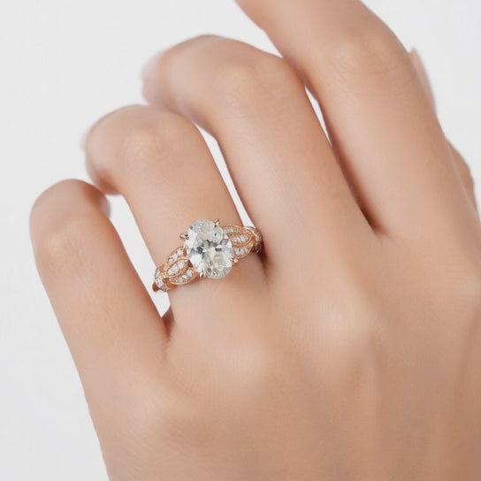 Nadia 3.15 Carat Pear Cut Pave Milgrain Engagement Ring