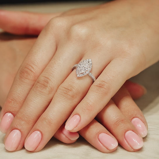 Paloma 2.35 Carat Marquise Cut Pave Halo Engagement Ring