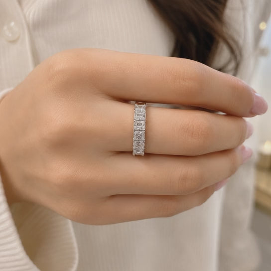 1.32 CT Lab-Grown Diamond Stackable Ring in 14K White Gold (D–F / VS1–VS2)