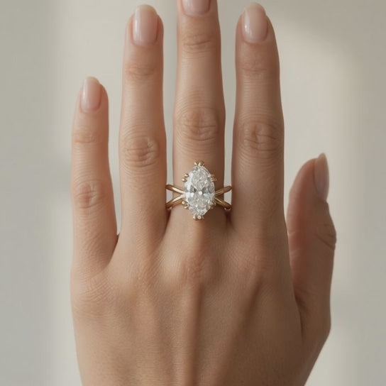 Tatiana 3 Carat Marquise Cut Solitaire Split Shank Engagement Ring