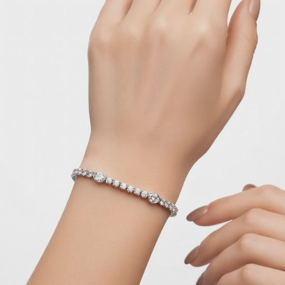 9.08 Carat Marquise Cut Diamond Tennis Bracelet VS1 D F White Gold 14k