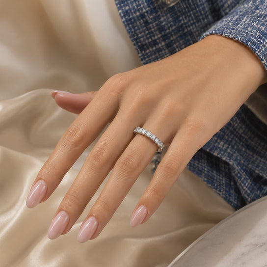 2.58 CT Lab-Grown Diamond Eternity Ring in 14K White Gold (D–F / VS1–VS2)