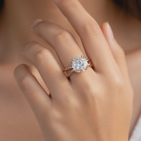Tatiana 1 Carat Round Cut Solitaire Split Shank Engagement Ring