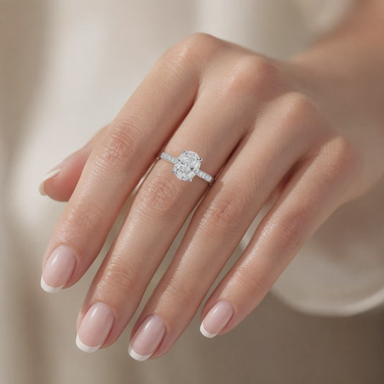 Federica 3.4 Carat Oval Cut 4 Prong Engagement Ring