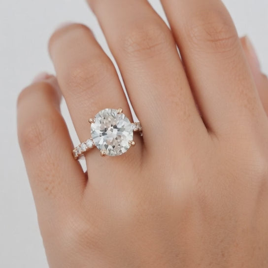 Lavinia 4.35 Carat Round Cut Side Stone 4 Prong Engagement Ring