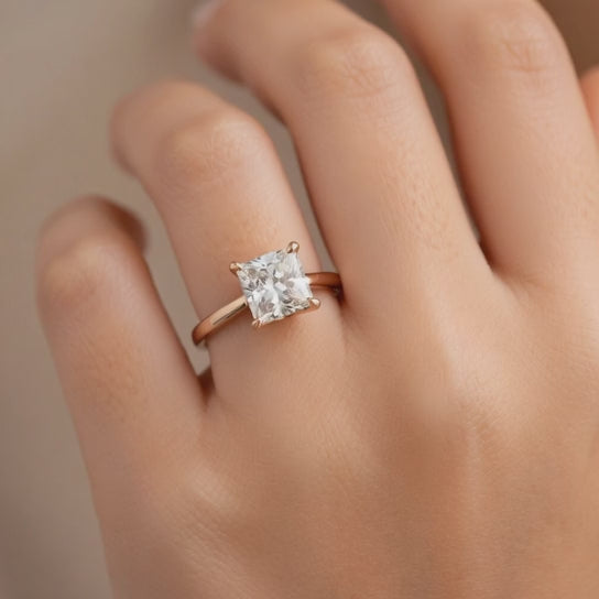 Juliana 3 Carat Princess Cut Classic Solitaire Engagement Ring