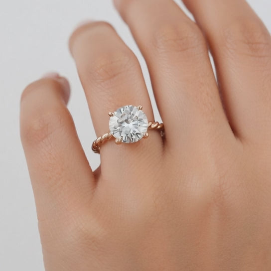Renata 2 Carat Cushion Cut Solitaire Rope Engagement Ring