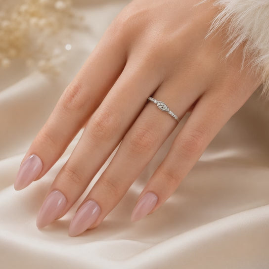 1.00 CT Lab-Grown Diamond Stackable Fashion Ring in 14K White Gold (D–F / VS1–VS2)