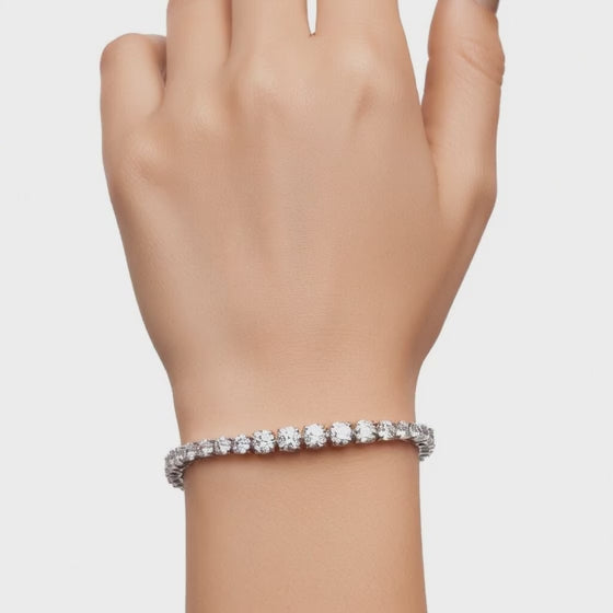 4.97 Carat Round Cut Diamond Tennis Bracelet VS1 D F White Gold 14k