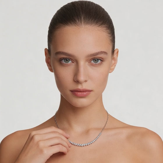 2.25 Ct Round Cut Diamond Chain Necklace VS1 D-F White Gold 14k