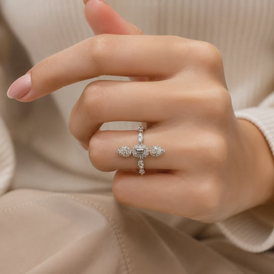 1.30 CT Lab-Grown Diamond Band Ring in 14K White Gold (D–F / VS1–VS2)