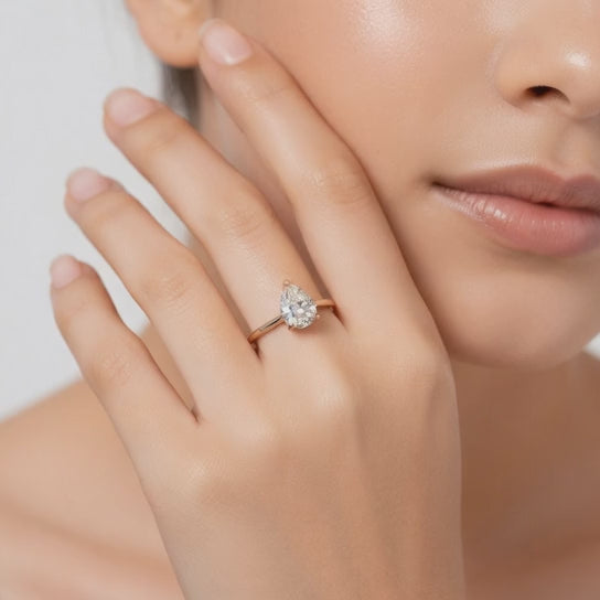 Juliana 2 Carat Pear Cut Classic Solitaire Engagement Ring