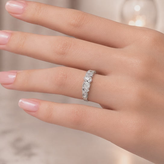 2.50 CT Lab-Grown Diamond Band Ring in 14K White Gold (D–F / VS1–VS2)