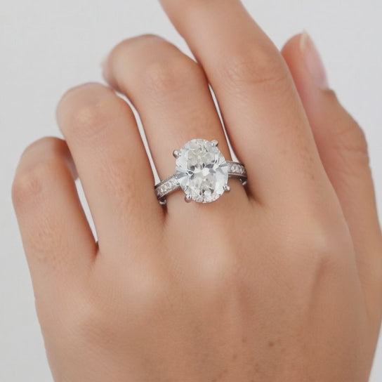 Martina 3.75 Carat Oval Cut Pave Engagement Ring