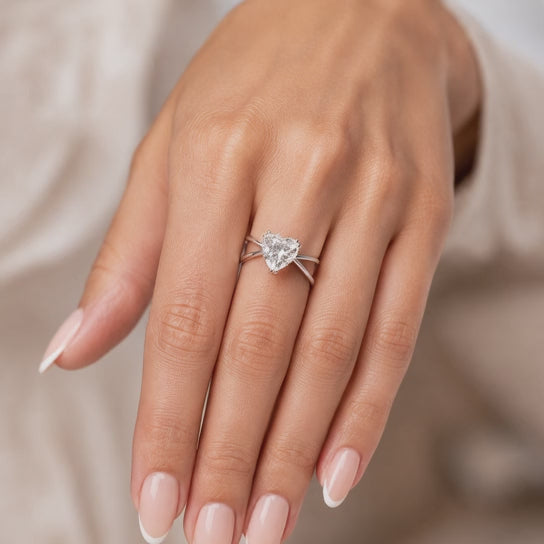 Tatiana 4 Carat Heart Cut Solitaire Split Shank Engagement Ring