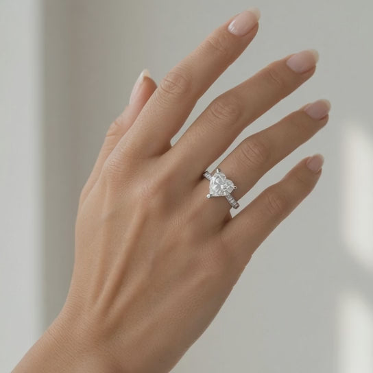 Federica 3.4 Carat Heart Cut 4 Prong Engagement Ring