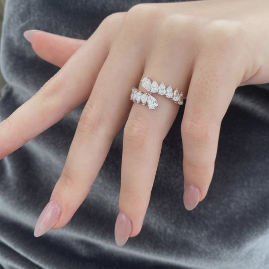 1.85 CT Lab-Grown Diamond Wrap Fashion Ring in 14K White Gold (D–F / VS1–VS2)