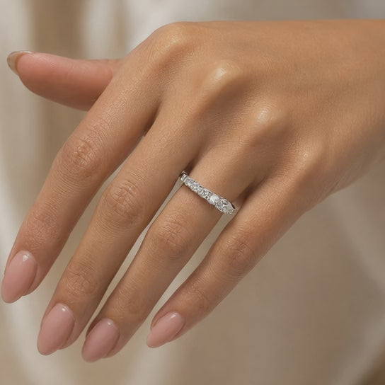 1.05 CT Lab-Grown Diamond Band Fashion Ring in 14K White Gold (D–F / VS1–VS2)