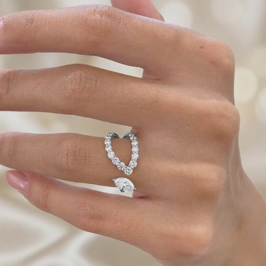 14K White Gold Lab-Grown Diamond Statement Fashion Ring (1.00 CTW – D–F / VS1–VS2)
