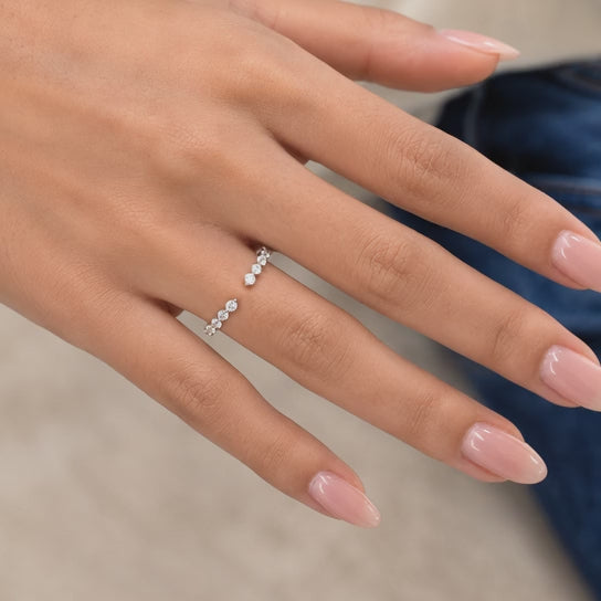 1.00 CT Lab-Grown Diamond Stackable Ring in 14K White Gold (D–F / VS1–VS2)