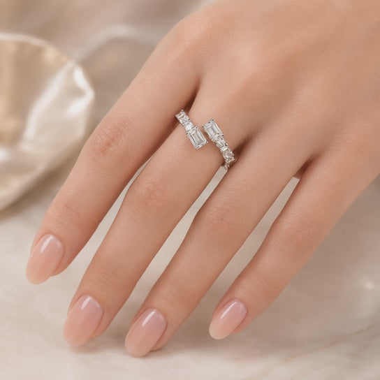 3.00 CT Lab-Grown Diamond Wrap Fashion Ring in 14K White Gold (D–F / VS1–VS2)