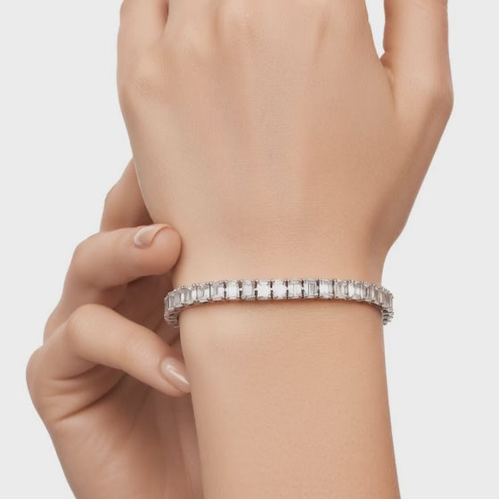 10.13 Carat Radiant Cut Diamond Tennis Bracelet VS1 D F White Gold 14k