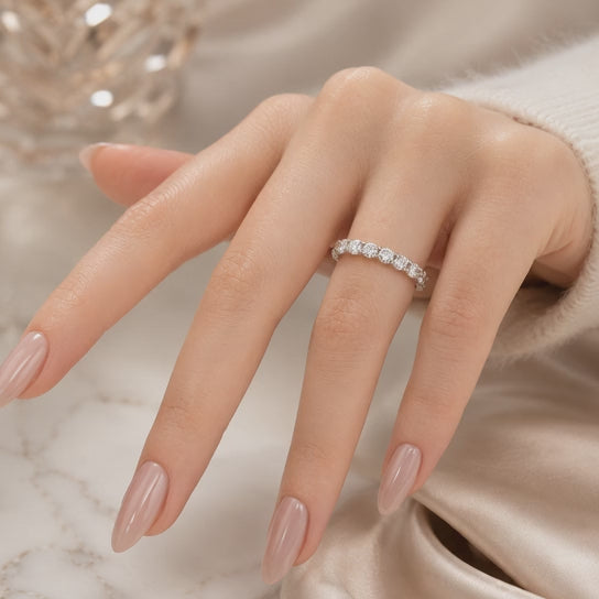 3.54 CT Lab-Grown Diamond Eternity Band in 14K White Gold (D–F / VS1–VS2)