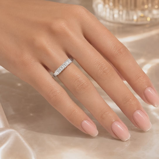 1.00 CT Lab-Grown Diamond Band Fashion Ring in 14K White Gold (D–F / VS1–VS2)