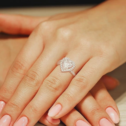 Paloma 3.35 Carat Heart Cut Pave Halo Engagement Ring